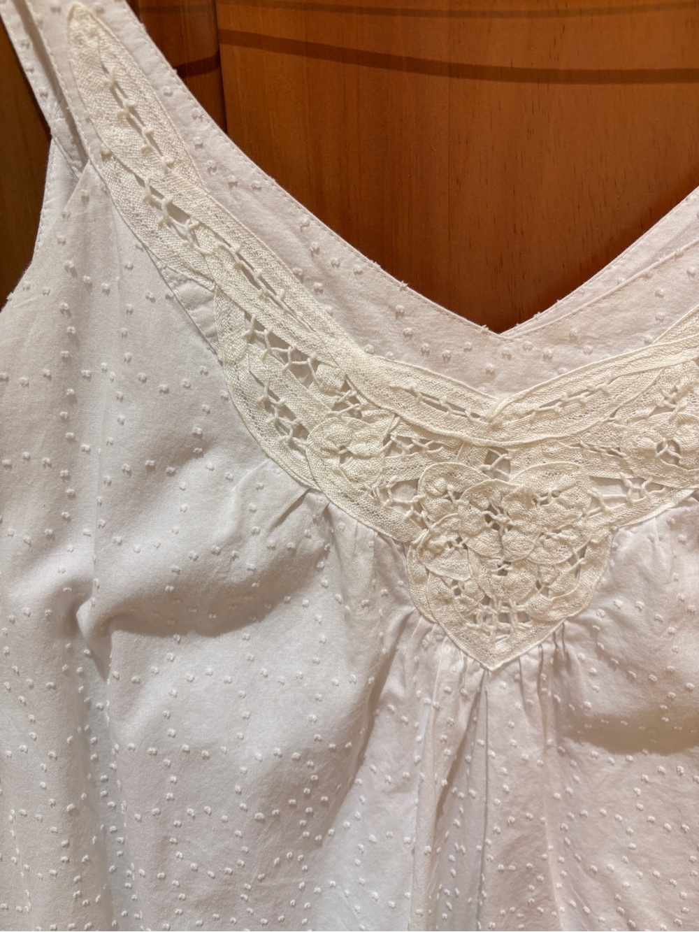 LOFT White Cotton Tank Dress with Crochet Lace Trim - Picture 3 of 6